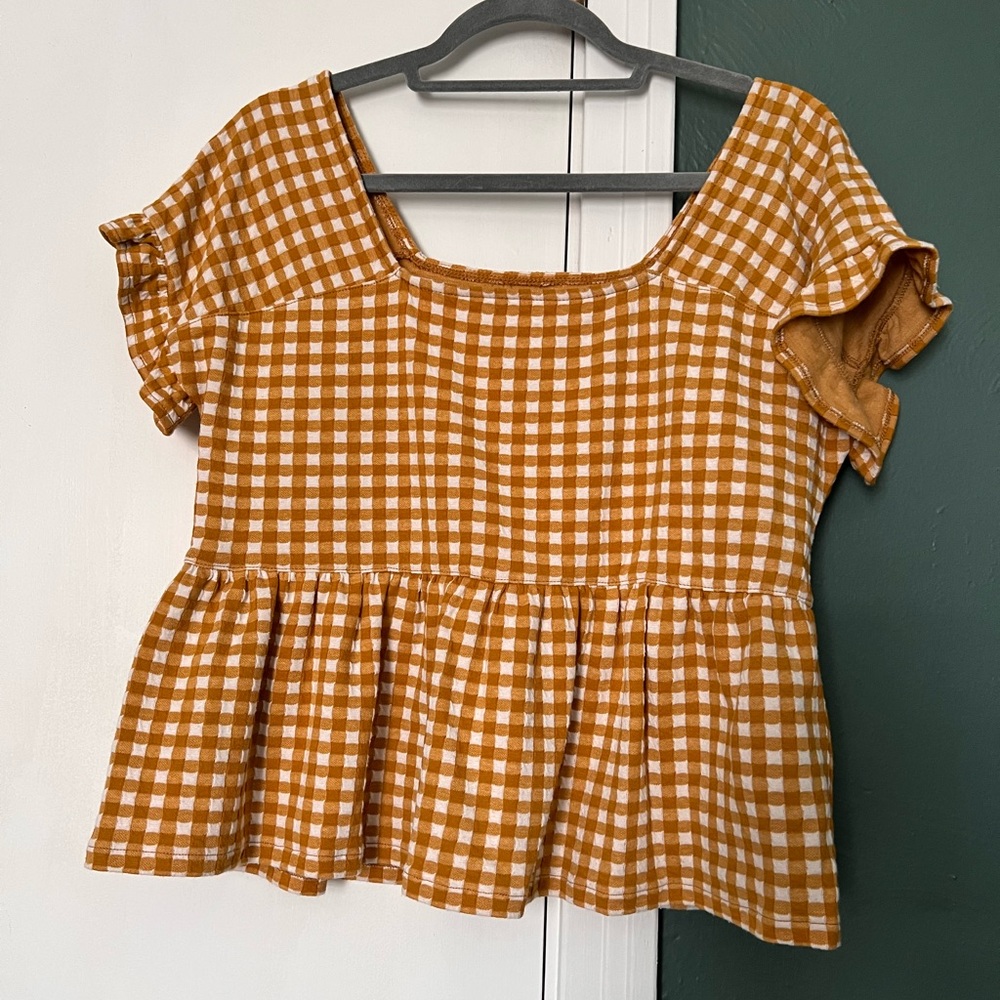 Beautiful gingham Madewell top